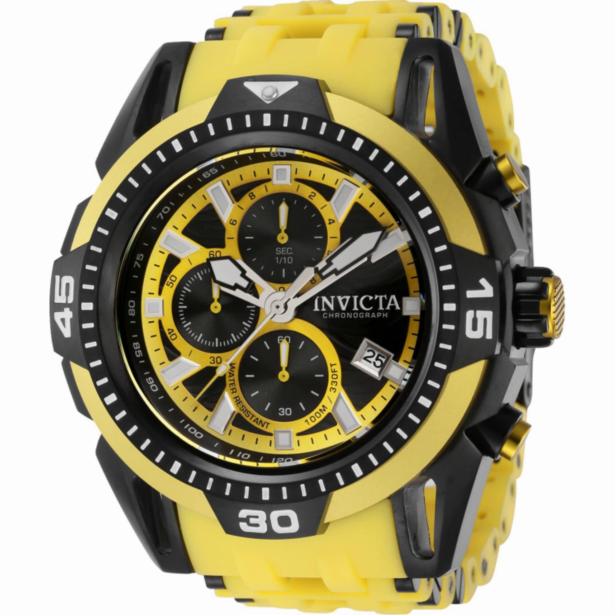 Invicta Men's Watch - Sea Spider Chronograph Yellow and Black Strap Quartz | 43776