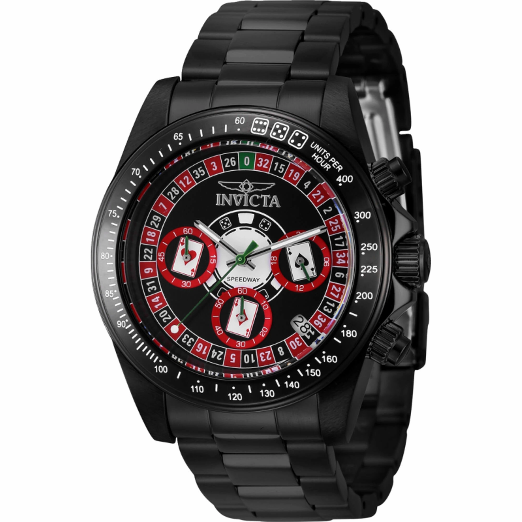 Invicta Men's Watch - Speedway Chronograph Black, Red and Silver Dial Steel | 44646