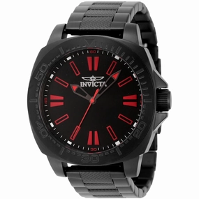 Invicta Men's Watch - Speedway Red Hour Markers Quartz Black Dial Bracelet | 46315