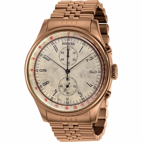 Invicta Men's Watch - Vintage Chronograph Beige Dial Brown Steel Bracelet | 40852