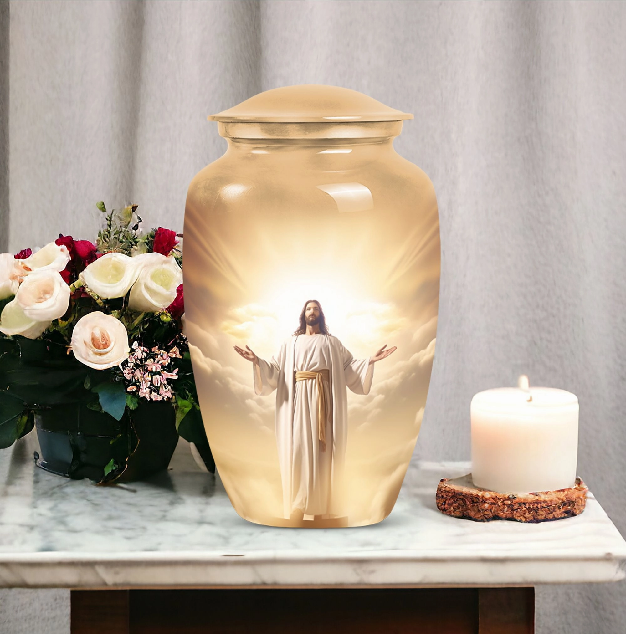 Jesus Christ Holy Cross, Serene Memorial Urn Collection
