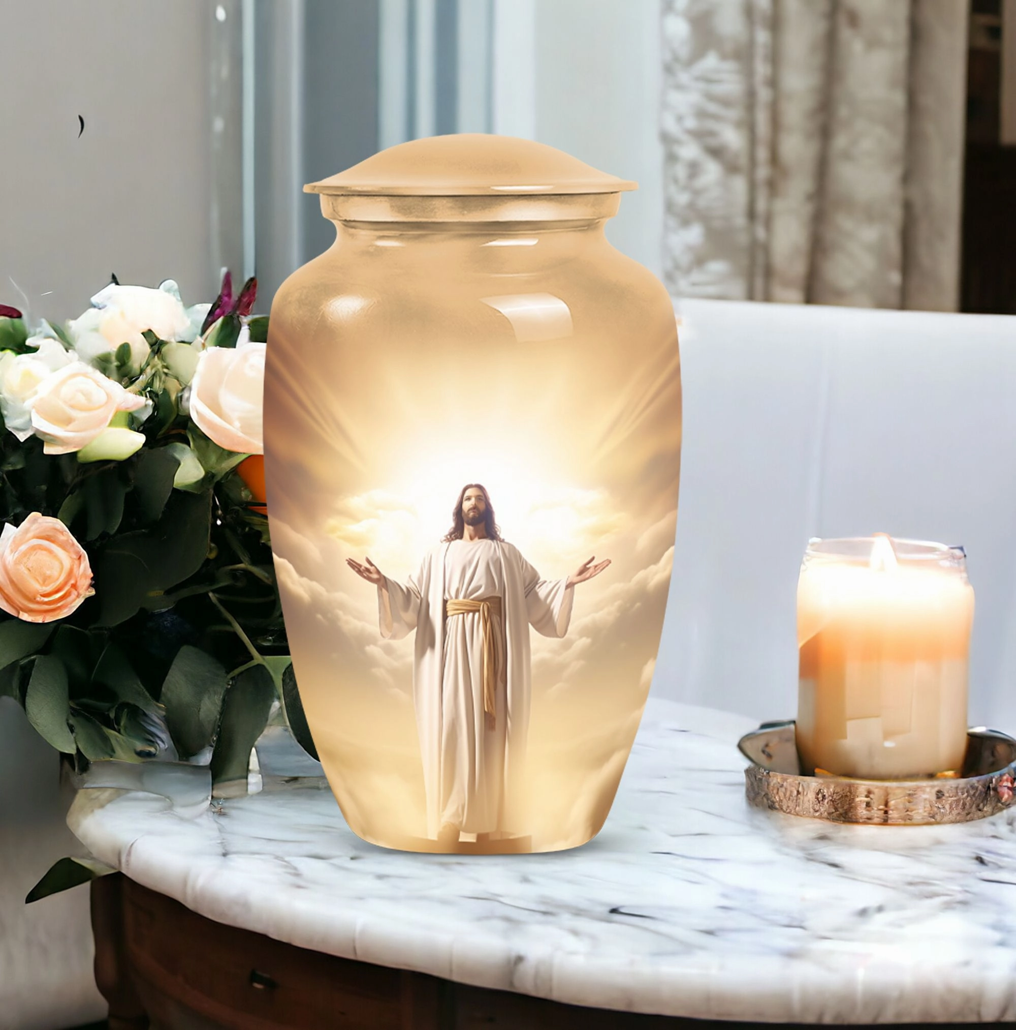 Jesus Christ Holy Cross, Serene Memorial Urn Collection