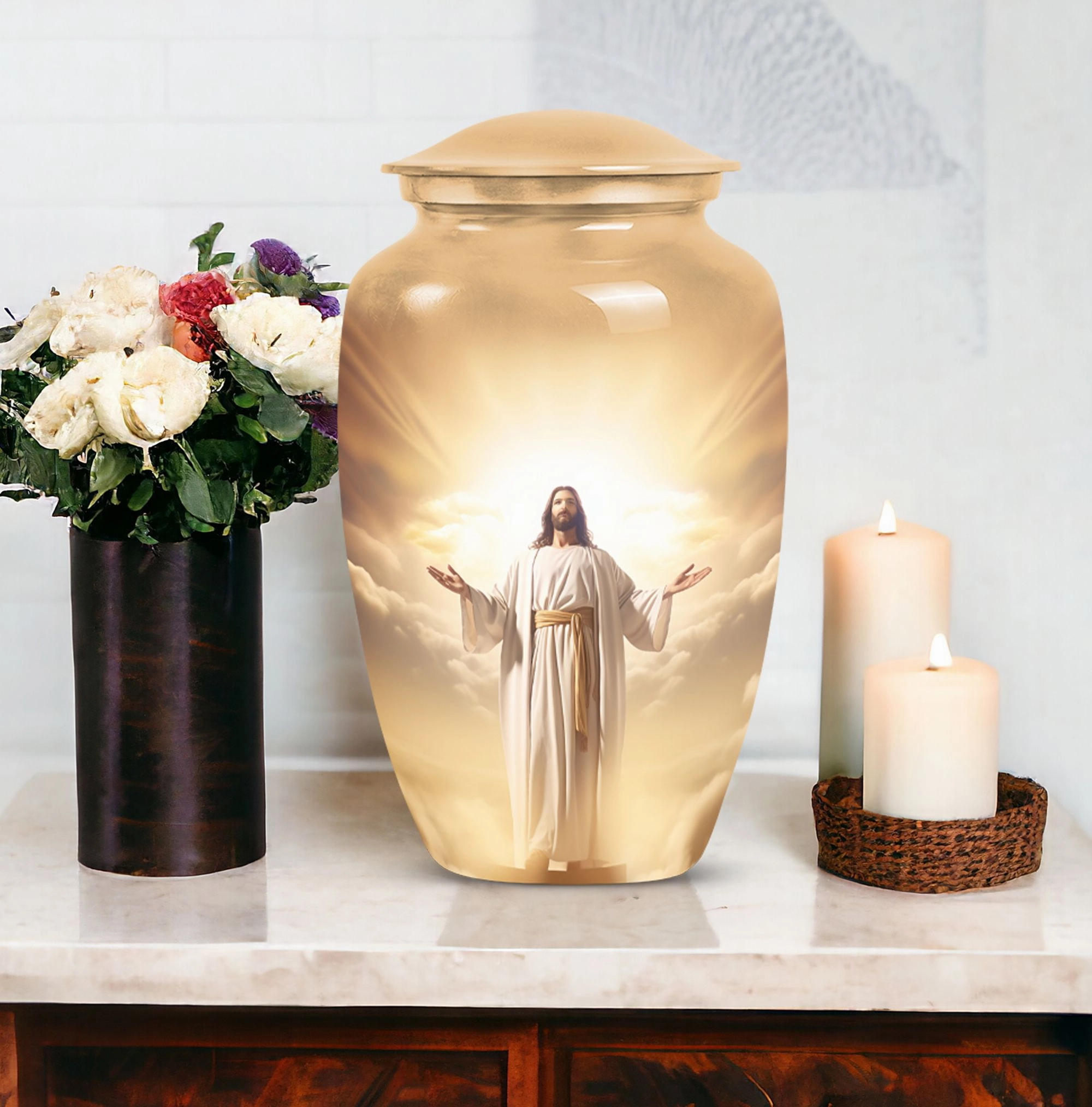 Jesus Christ Holy Cross, Serene Memorial Urn Collection