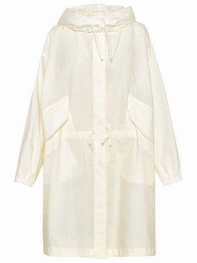 Jil Sander Logo Printed Drawstring Hooded Coat