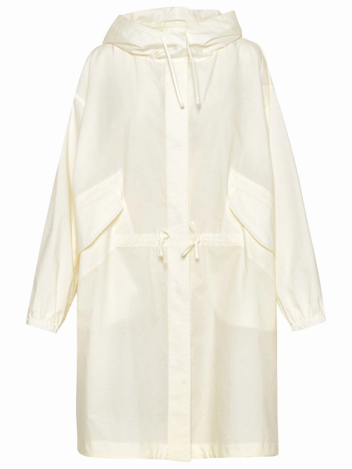 Jil Sander Logo Printed Drawstring Hooded Coat