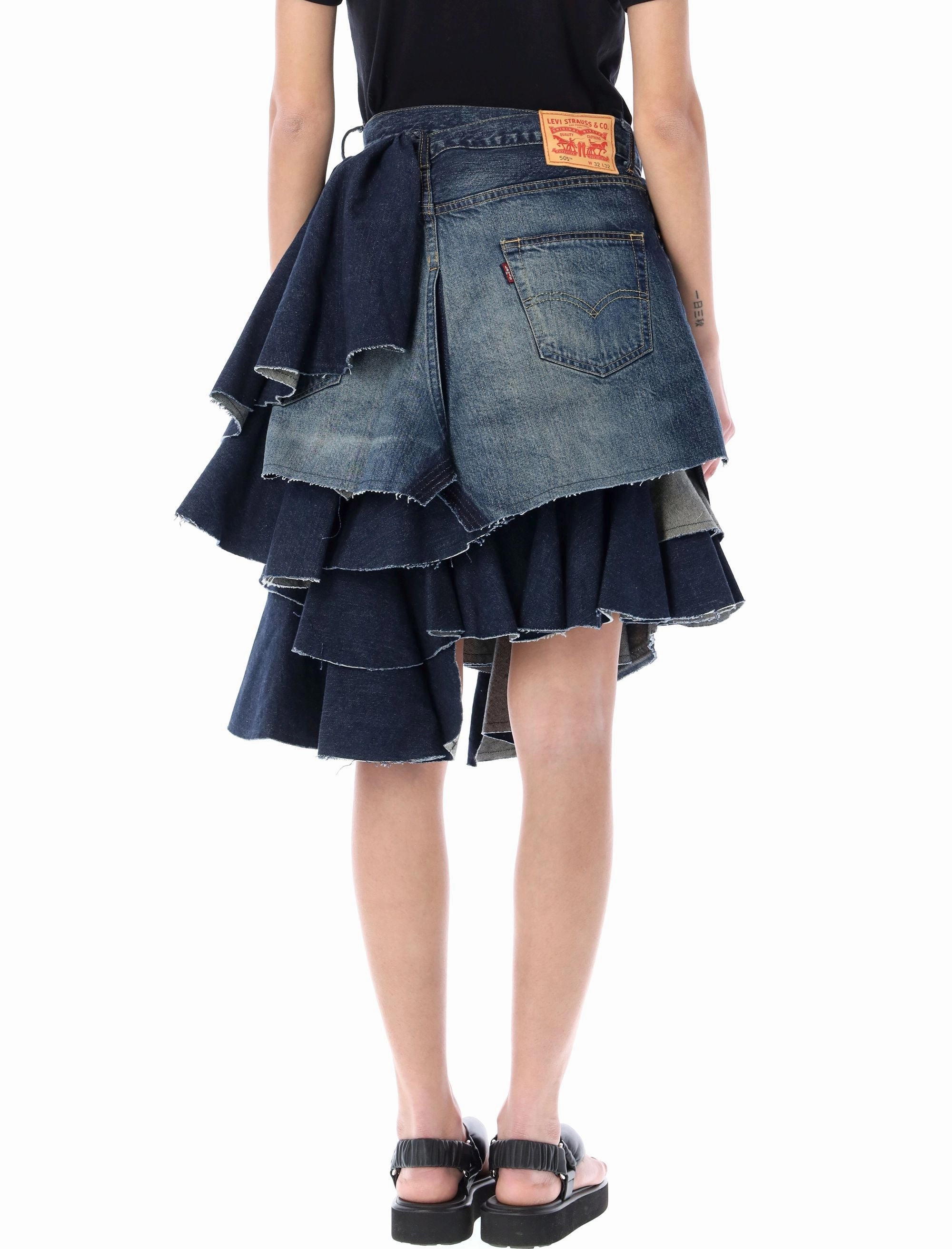 Junya Watanabe Panelled Asymmetric Mini Denim Skirt