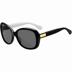 Kate Spade JUDYANN/P/S 09HT/M9 56 Women's Black/Ivory Frame Sunglasses