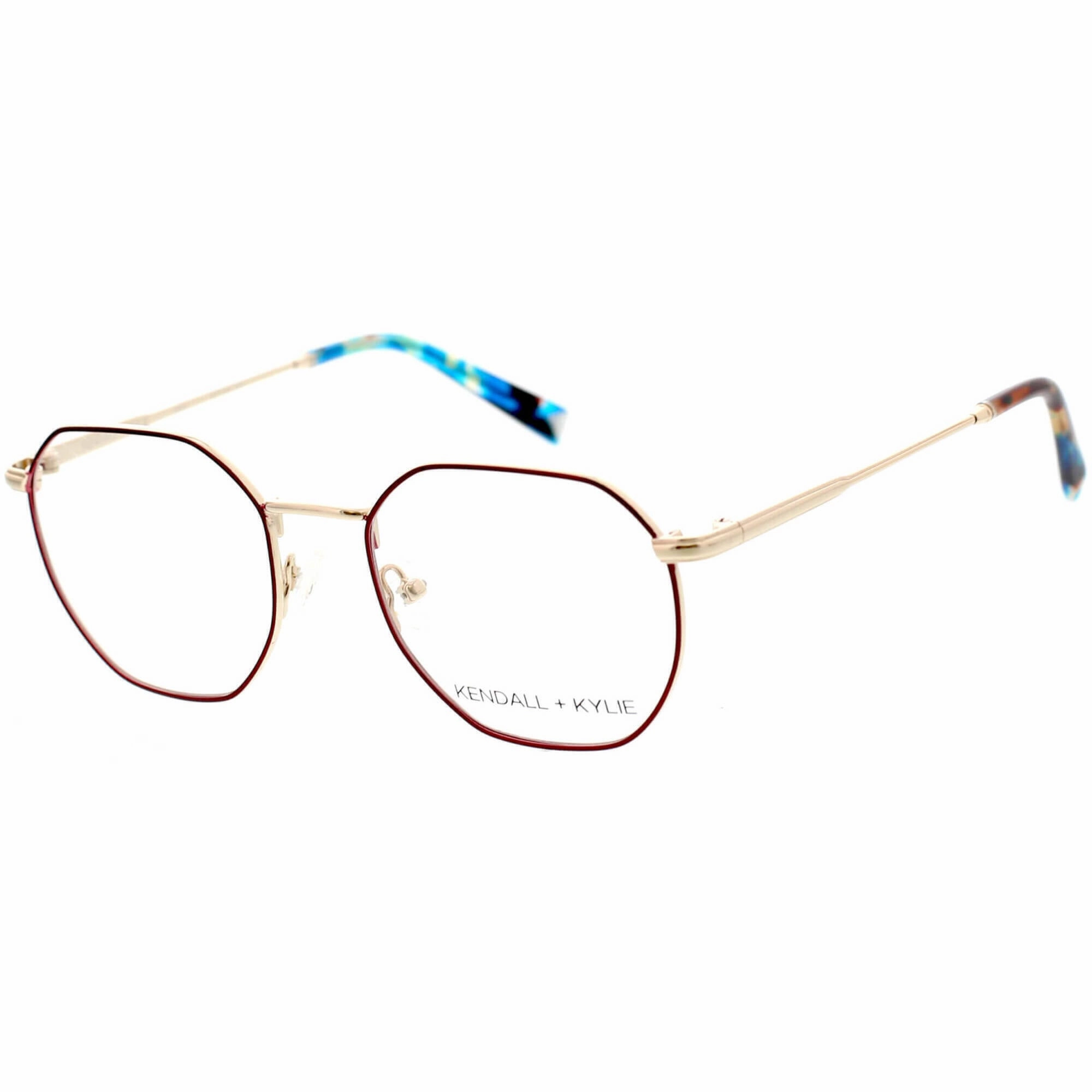 Kendall   Kylie Women's Eyeglasses - Satin Burgundy/Shiny Light Gold | KKO196 DEZI 604