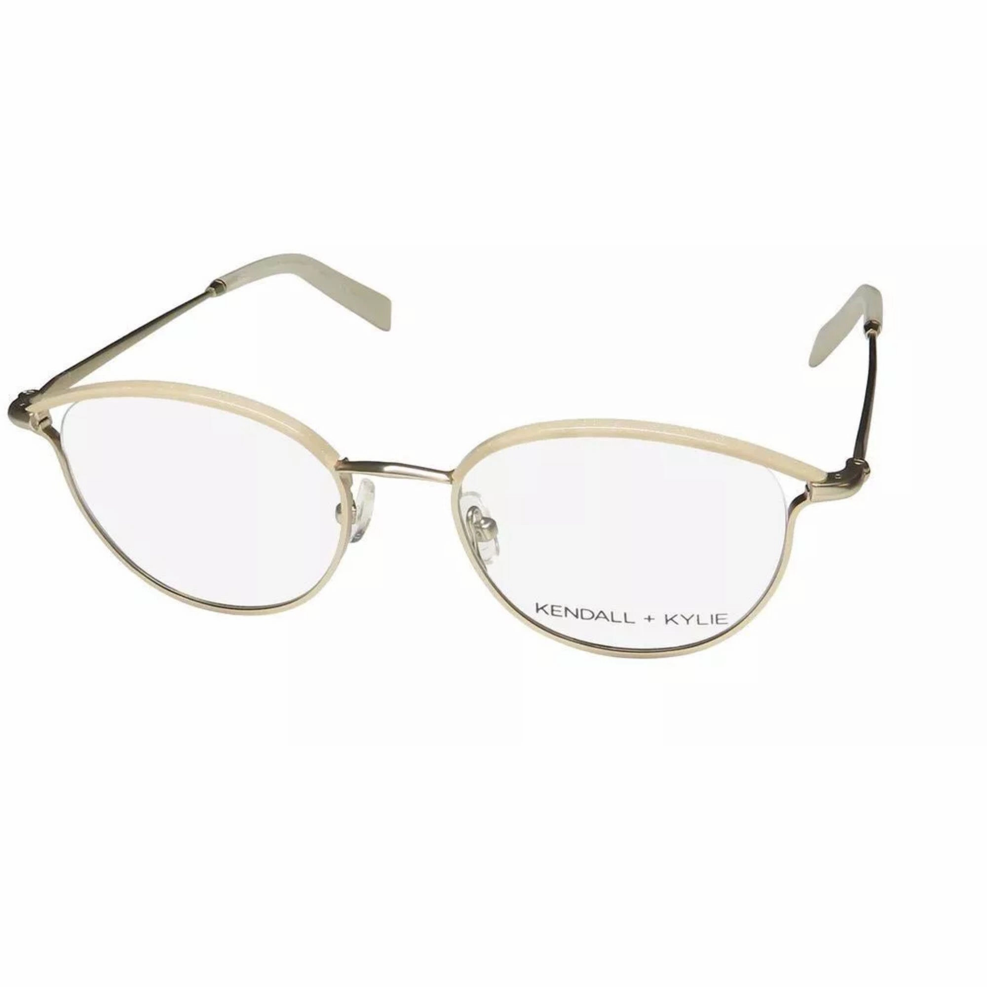 Kendall   Kylie Women's Eyeglasses - Satin Light Gold/Petal Pink Frame | KKO176 718