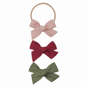 Linen Bow Headband 3 Pack - Small