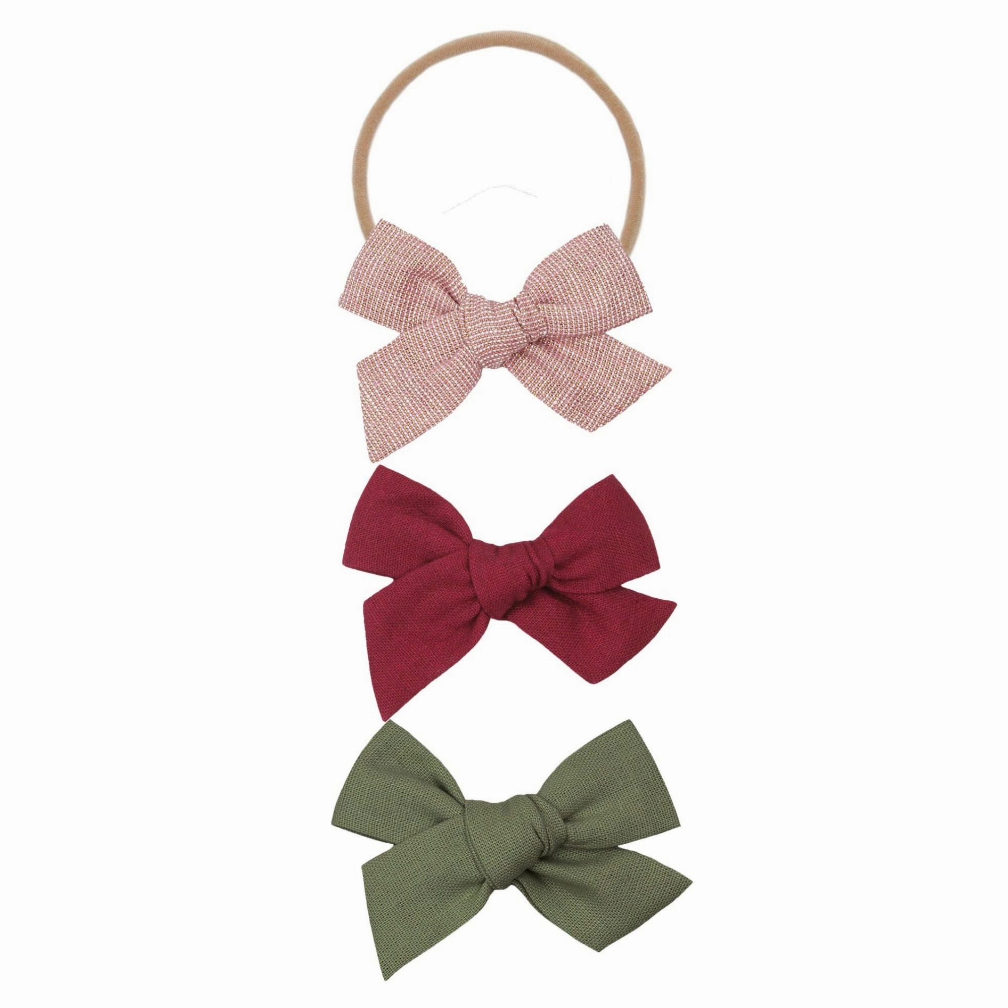 Linen Bow Headband 3 Pack - Small