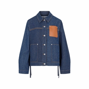 Loewe Logo Jacquard Long-Sleeved Denim Jacket