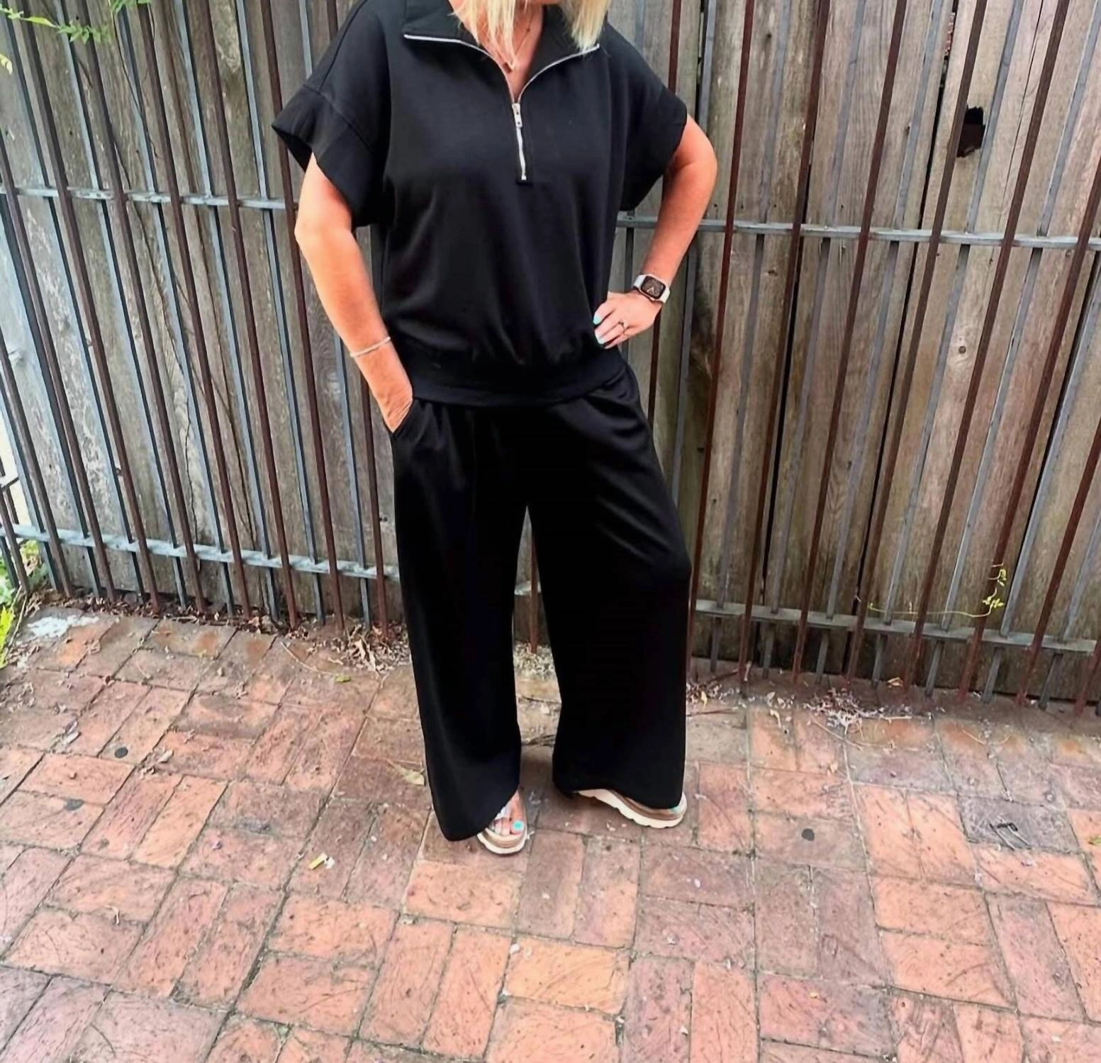 Luxe Knit Relaxed Set In Black