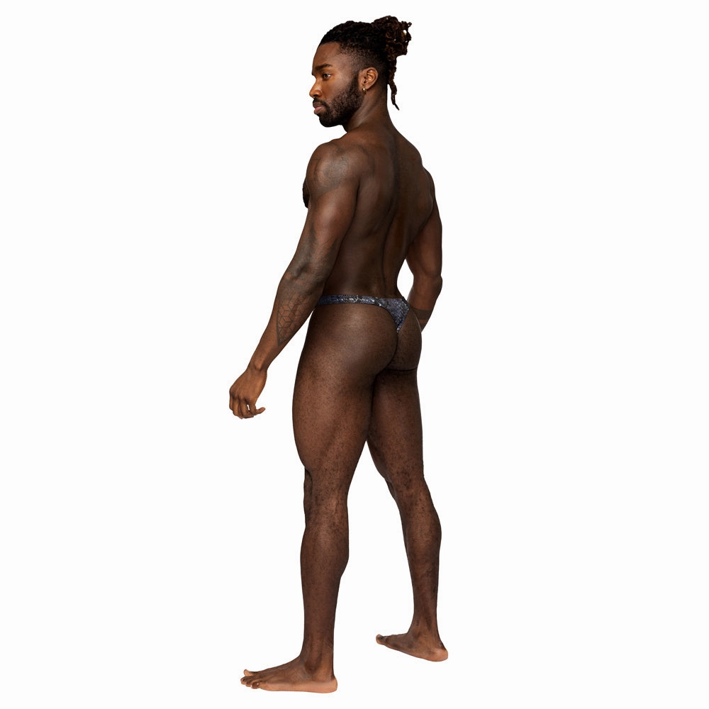 Male Power S'Naked Criss-Cross Snakeskin Print Cock Ring Thong