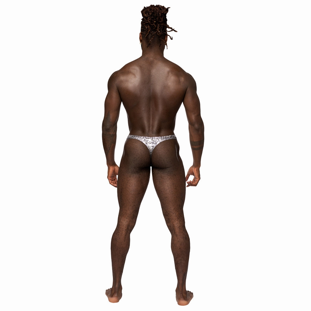 Male Power S'Naked Criss-Cross Snakeskin Print Cock Ring Thong
