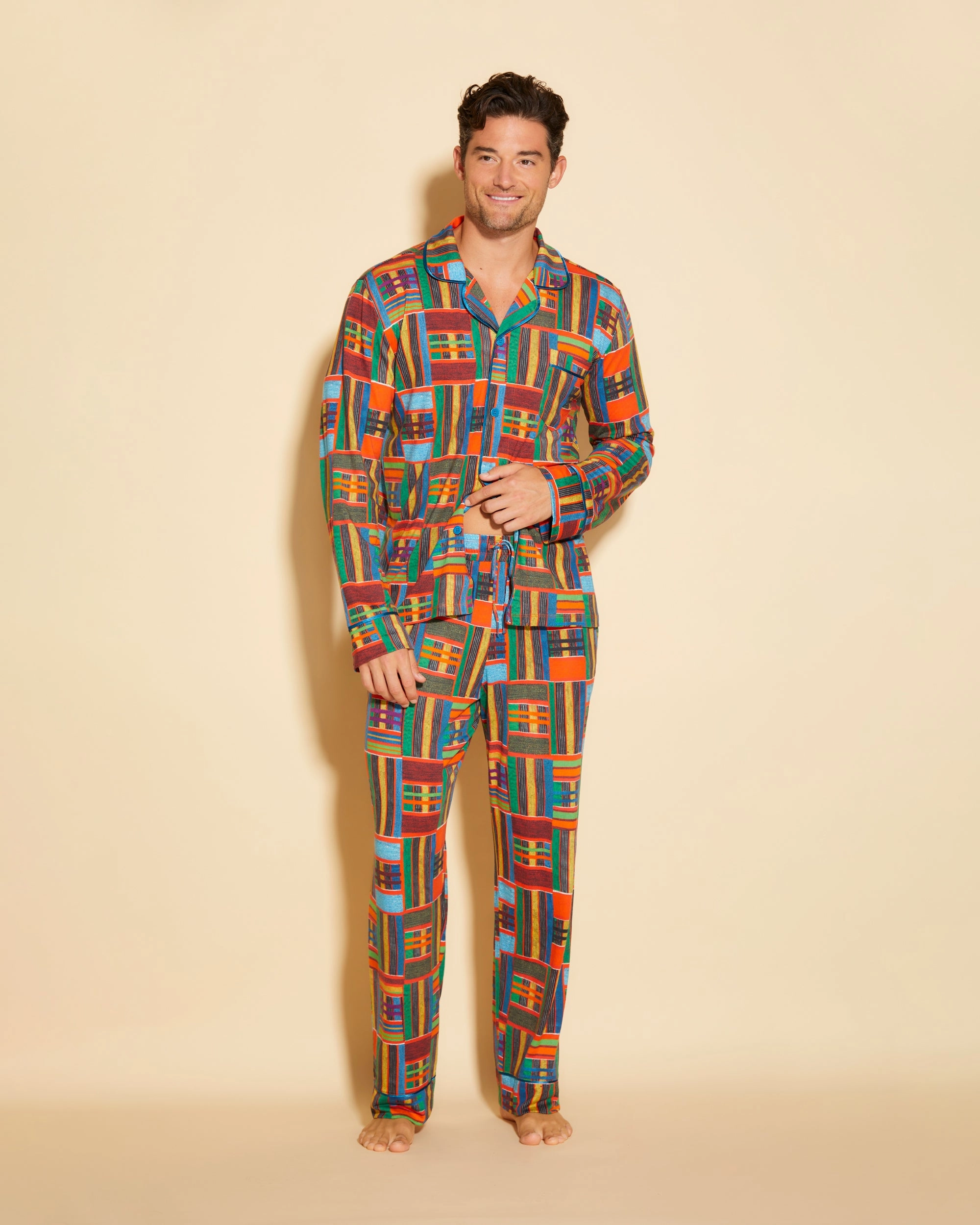 Men's Classic Long Sleeve Top & Pant Pajama Set