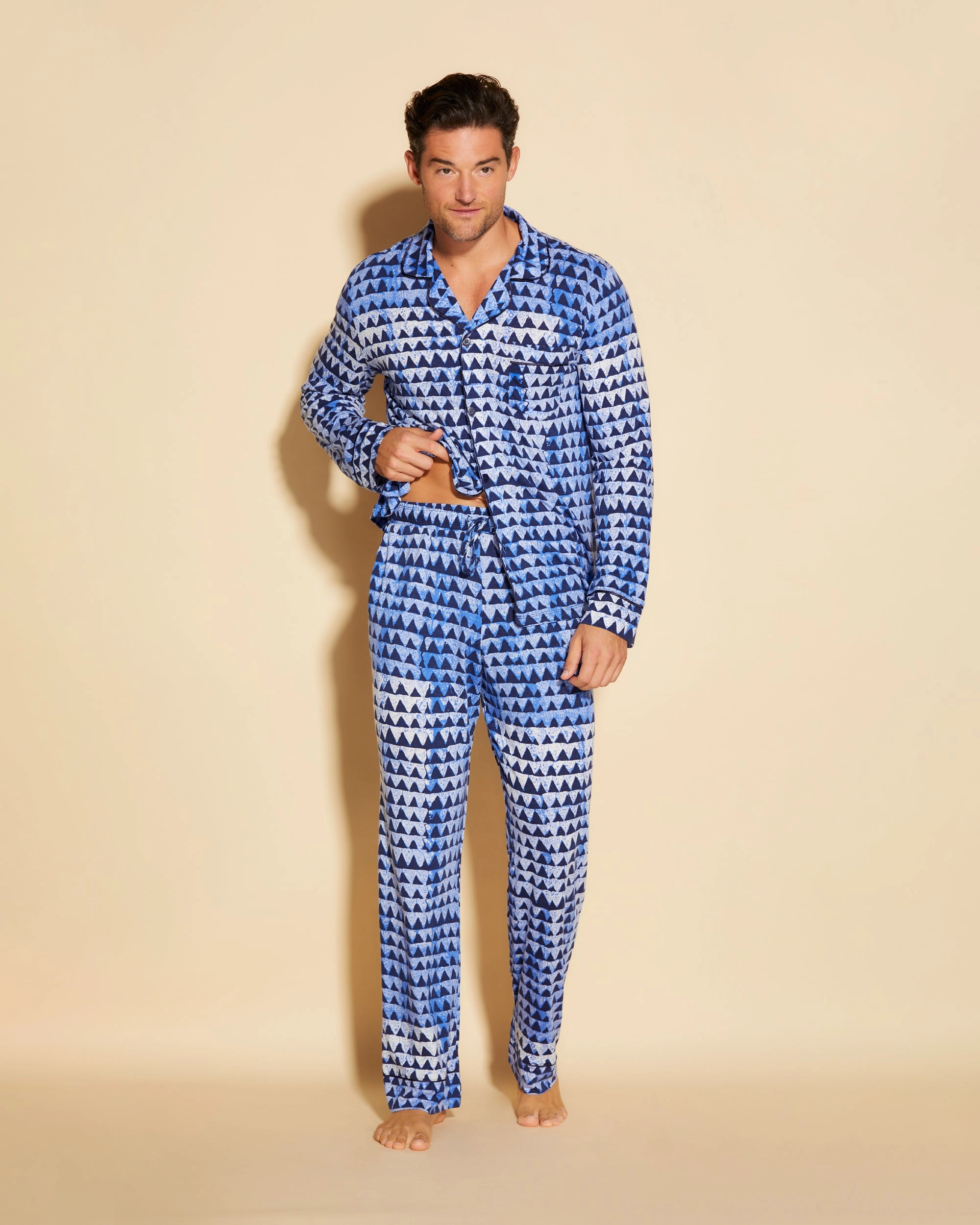 Men's Classic Long Sleeve Top & Pant Pajama Set