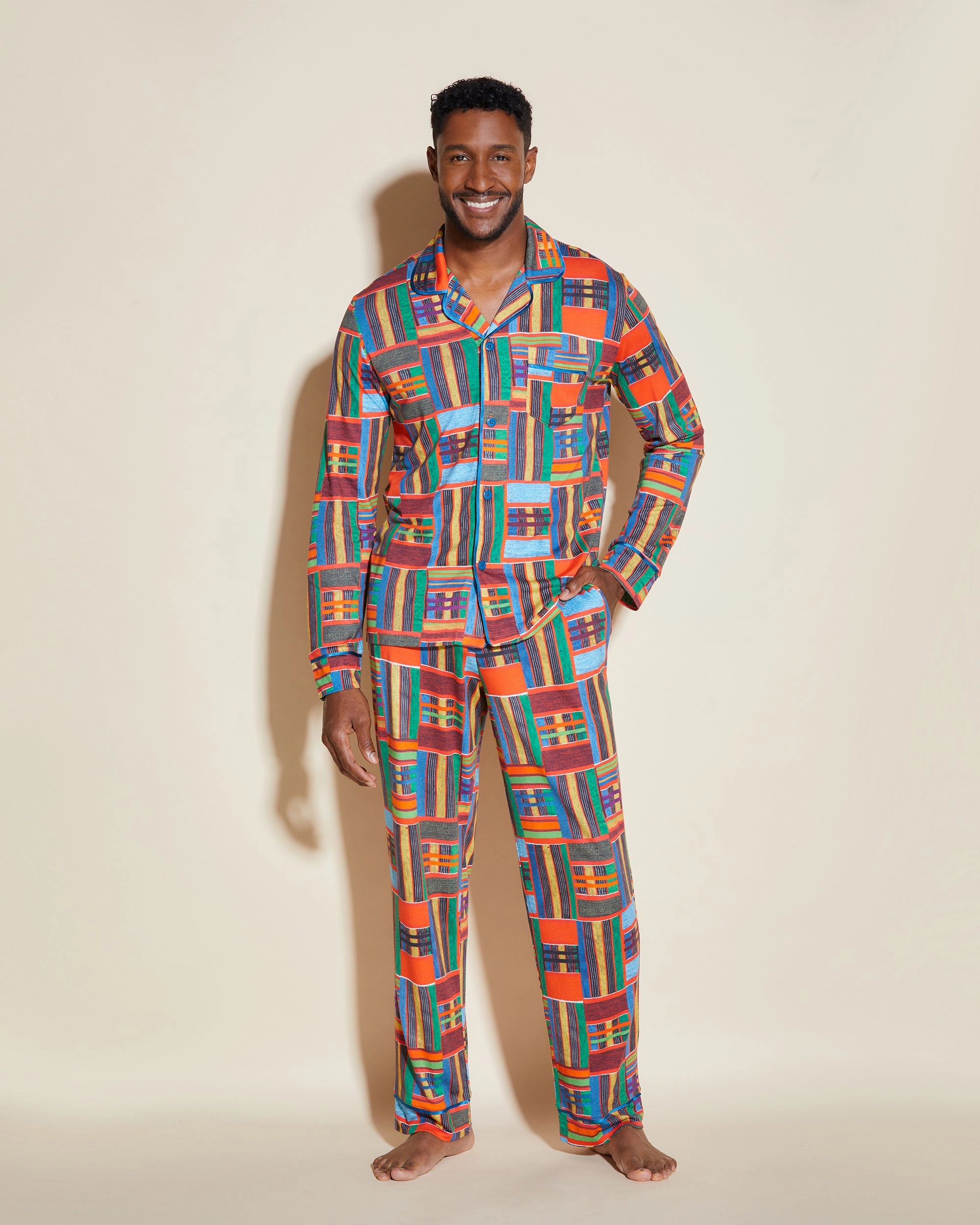 Men's Classic Long Sleeve Top & Pant Pajama Set