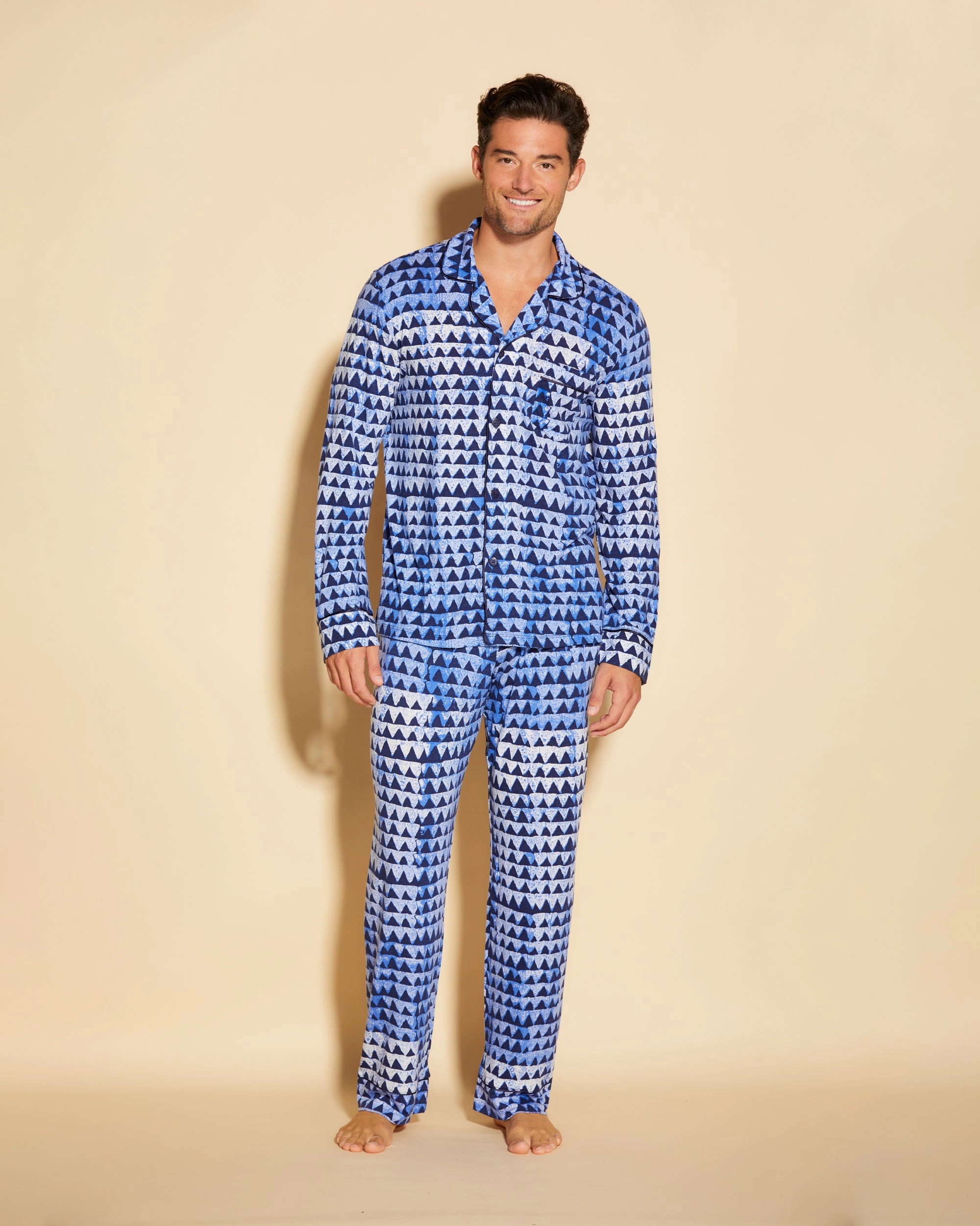 Men's Classic Long Sleeve Top & Pant Pajama Set