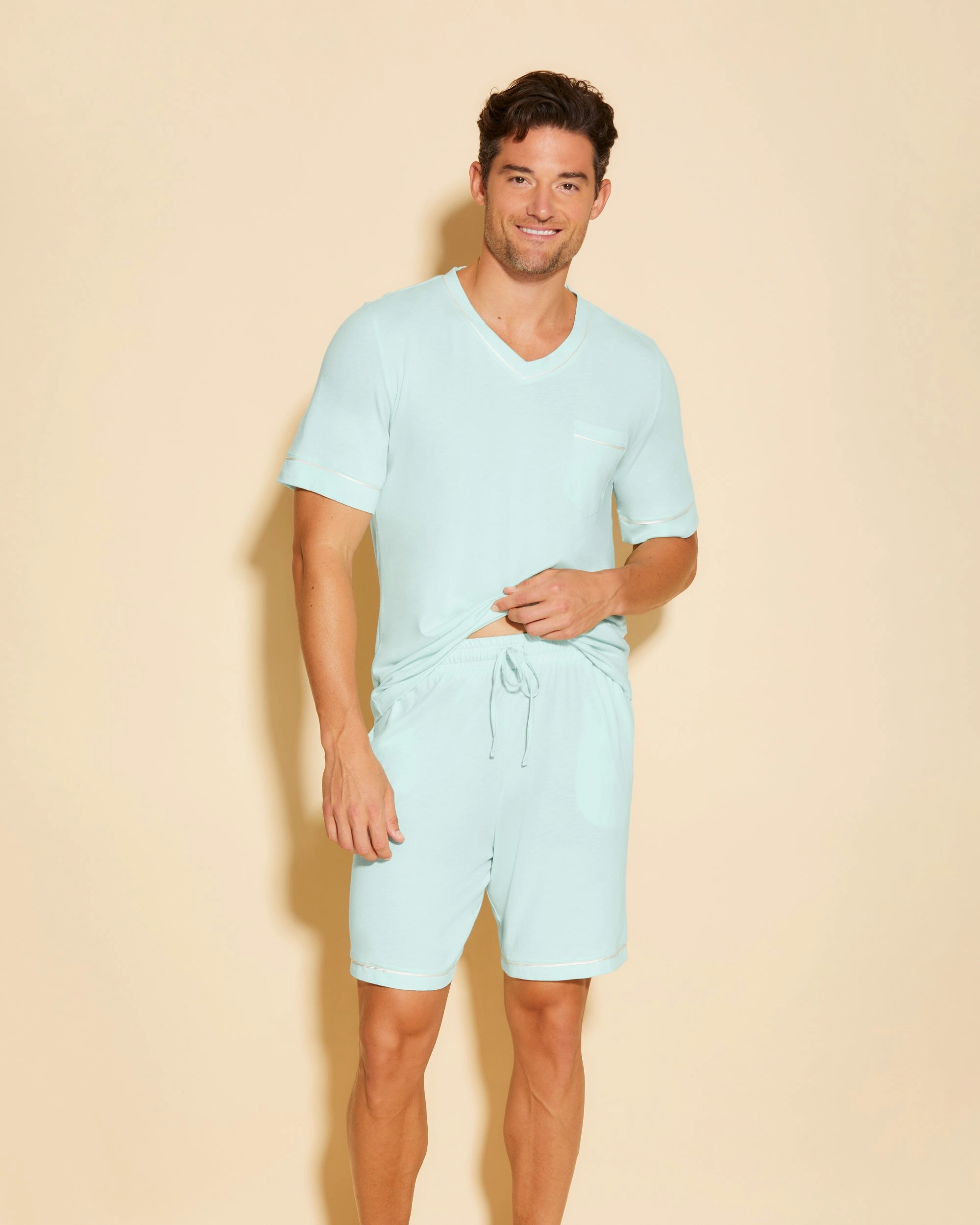 Men's Short Sleeve Top & Shorts Pajama Set