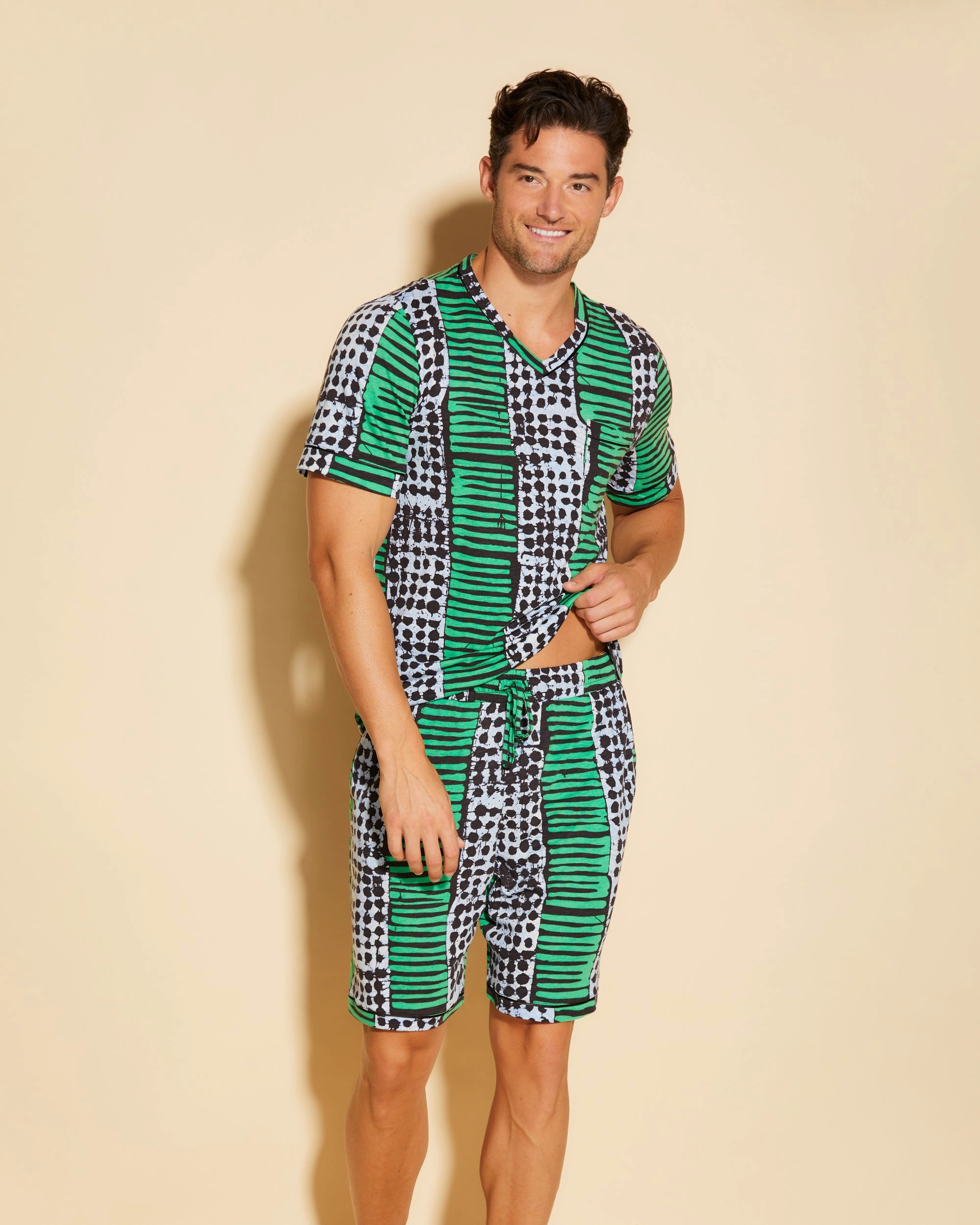 Men's Short Sleeve Top & Shorts Pajama Set