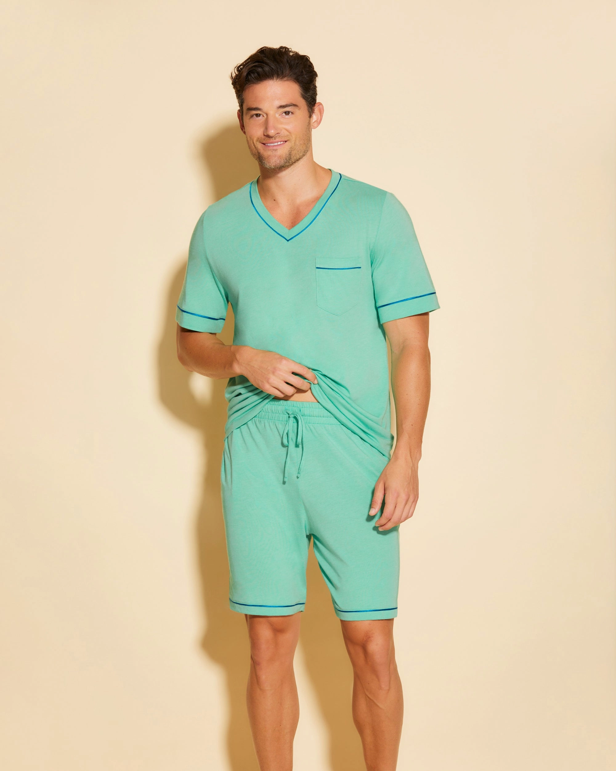 Men's Short Sleeve Top & Shorts Pajama Set