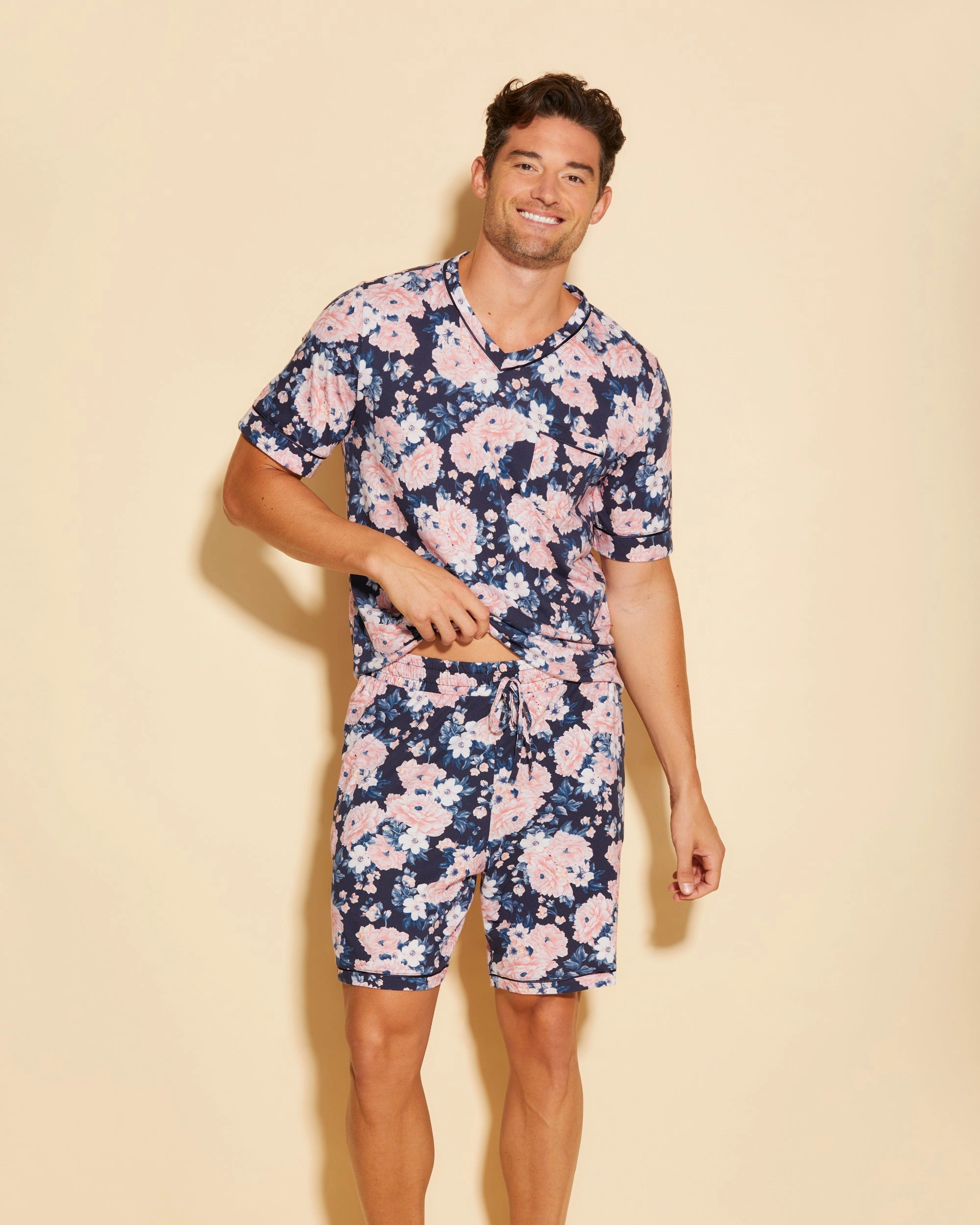 Men's Short Sleeve Top & Shorts Pajama Set