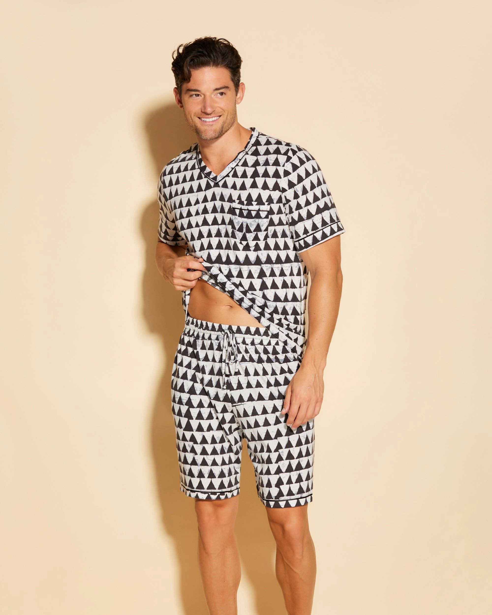 Men's Short Sleeve Top & Shorts Pajama Set