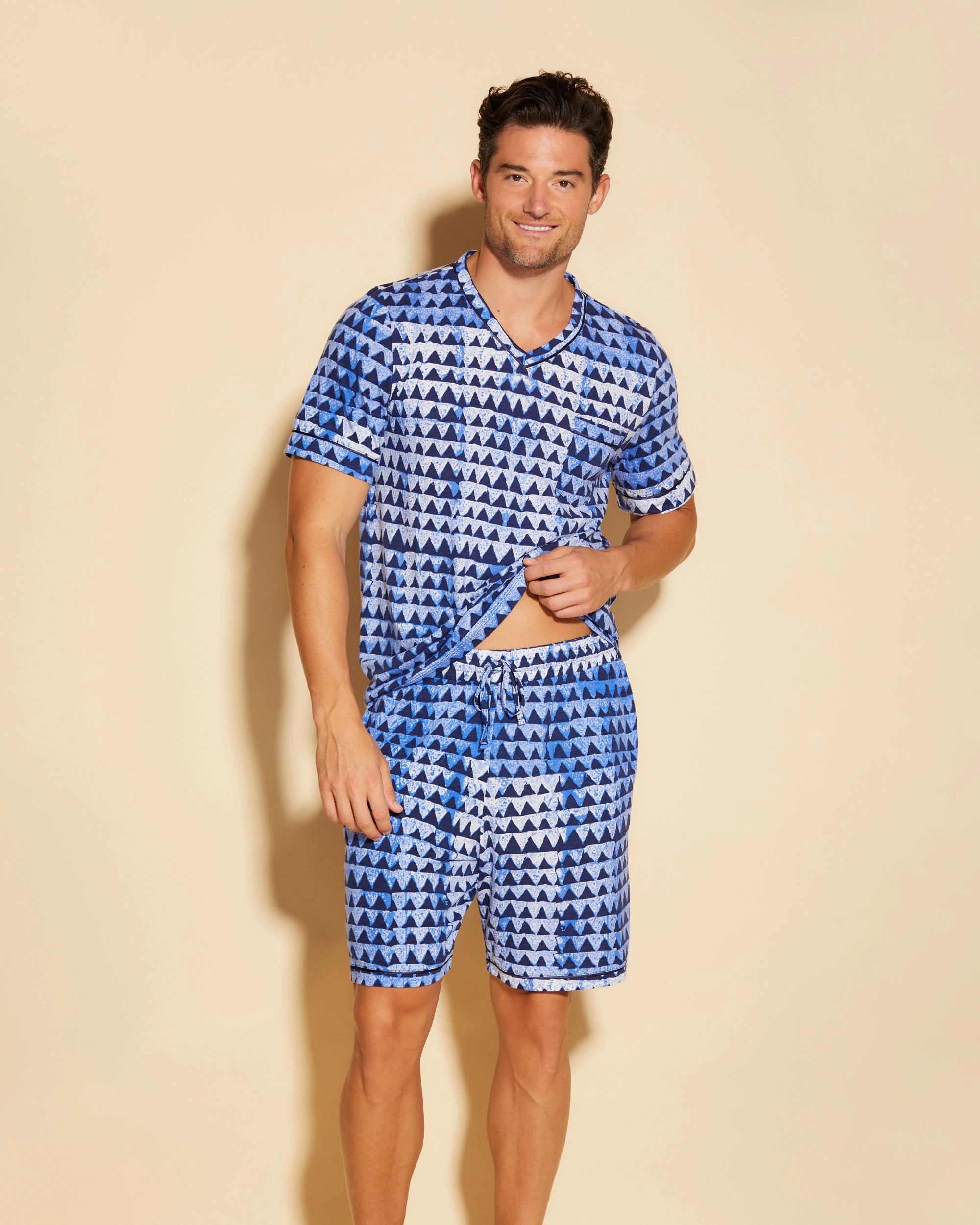 Men's Short Sleeve Top & Shorts Pajama Set