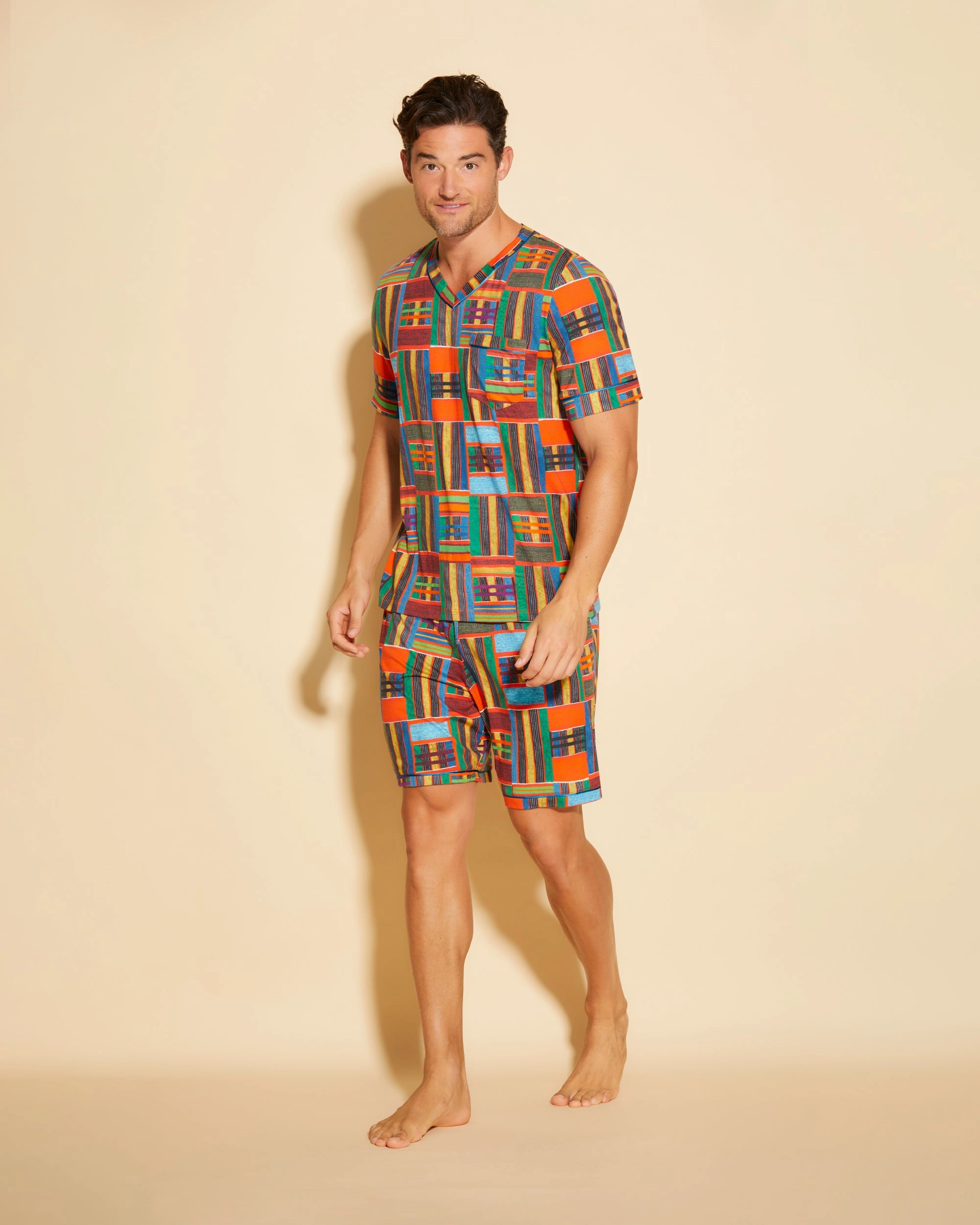 Men's Short Sleeve Top & Shorts Pajama Set