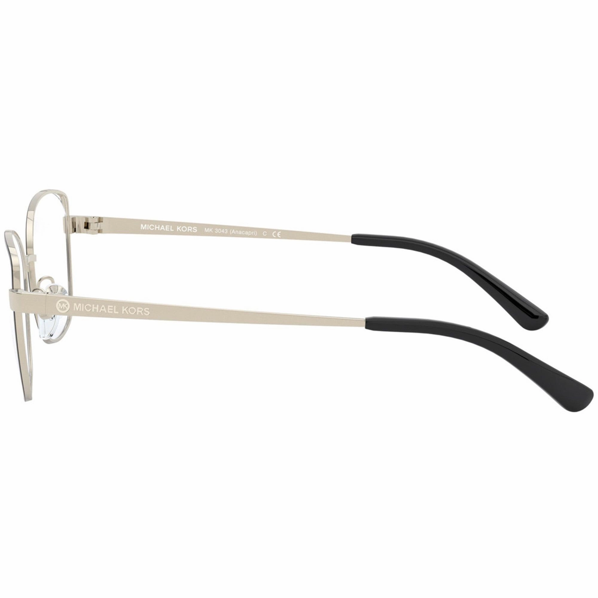 Michael Kors Women's Eyeglasses - Light Gold Black Metal Cat Eye Frame | 0MK3043 1014