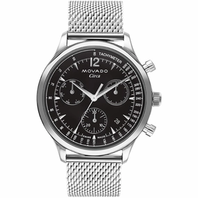 Movado Men's Watch - Heritage Circa Chronograph Silver Steel Mesh Bracelet | 3650137