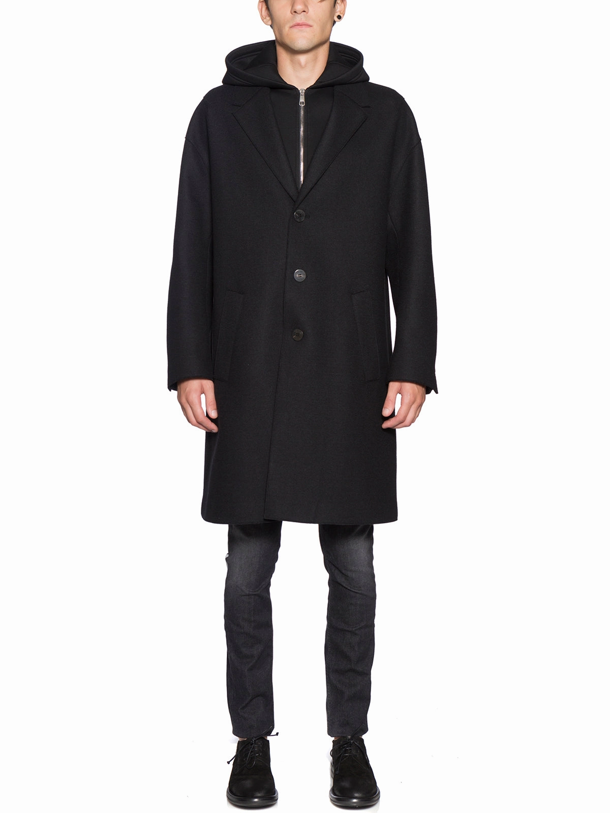 Neil Barrett Zip Detailed Hooded Coat