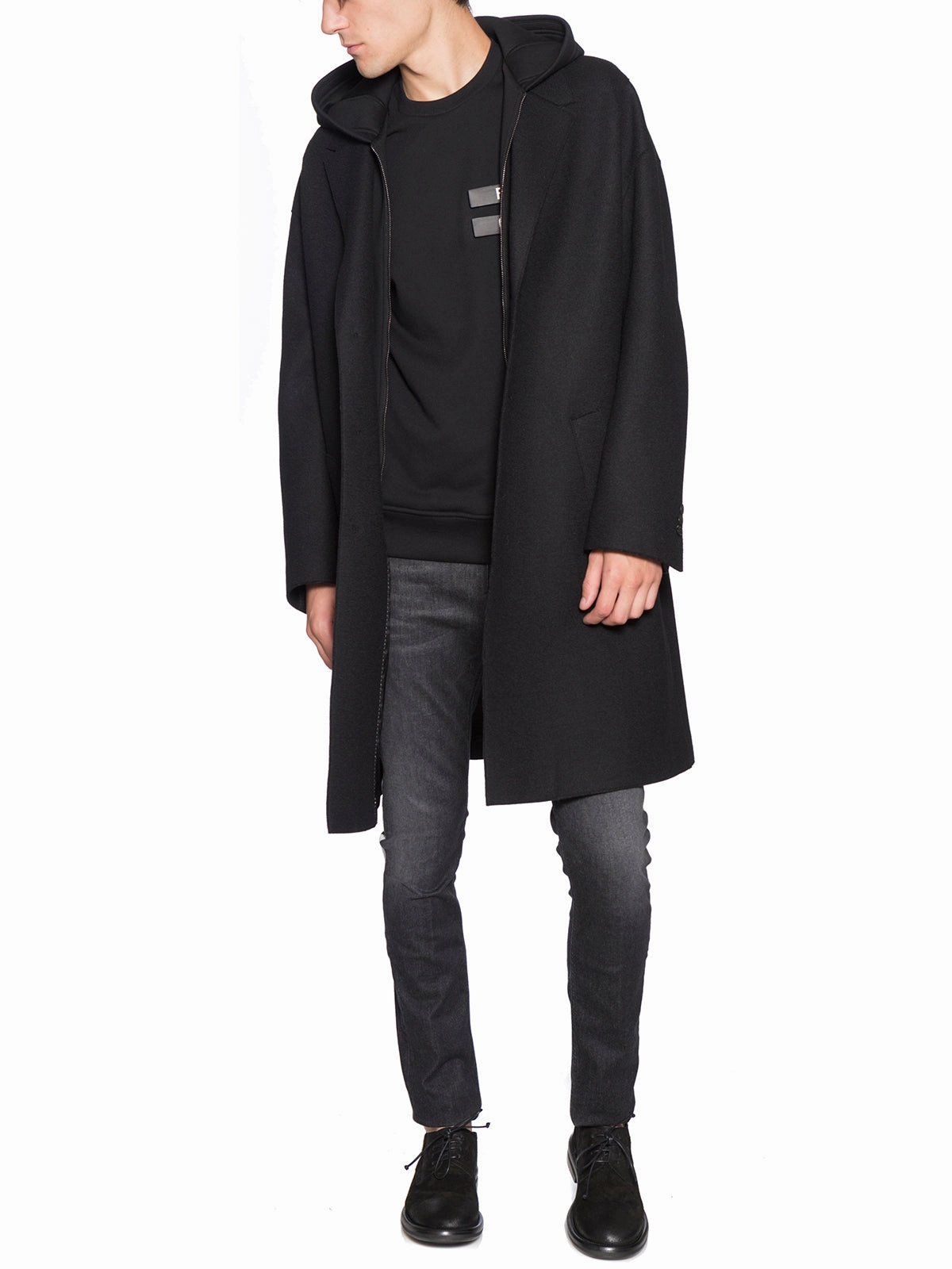 Neil Barrett Zip Detailed Hooded Coat