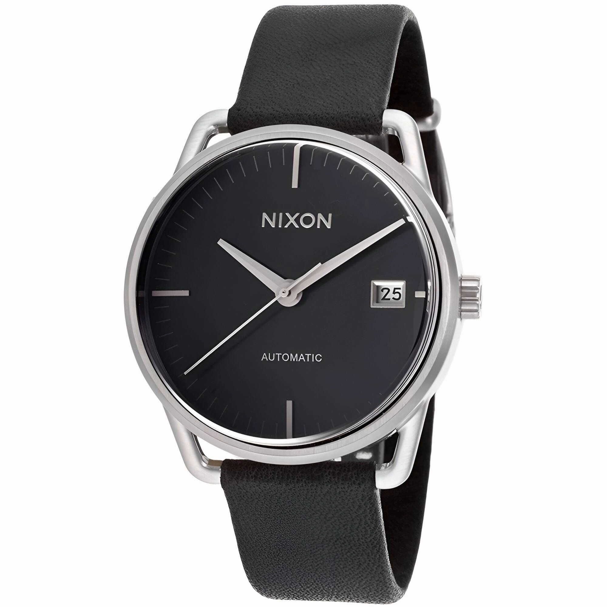 Nixon Men's Watch - The Mellor Fight Control Automatic Black Leather Strap | A199-000
