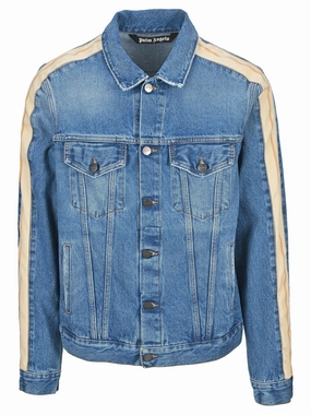 Palm Angels Stripe Trim Denim Jacket