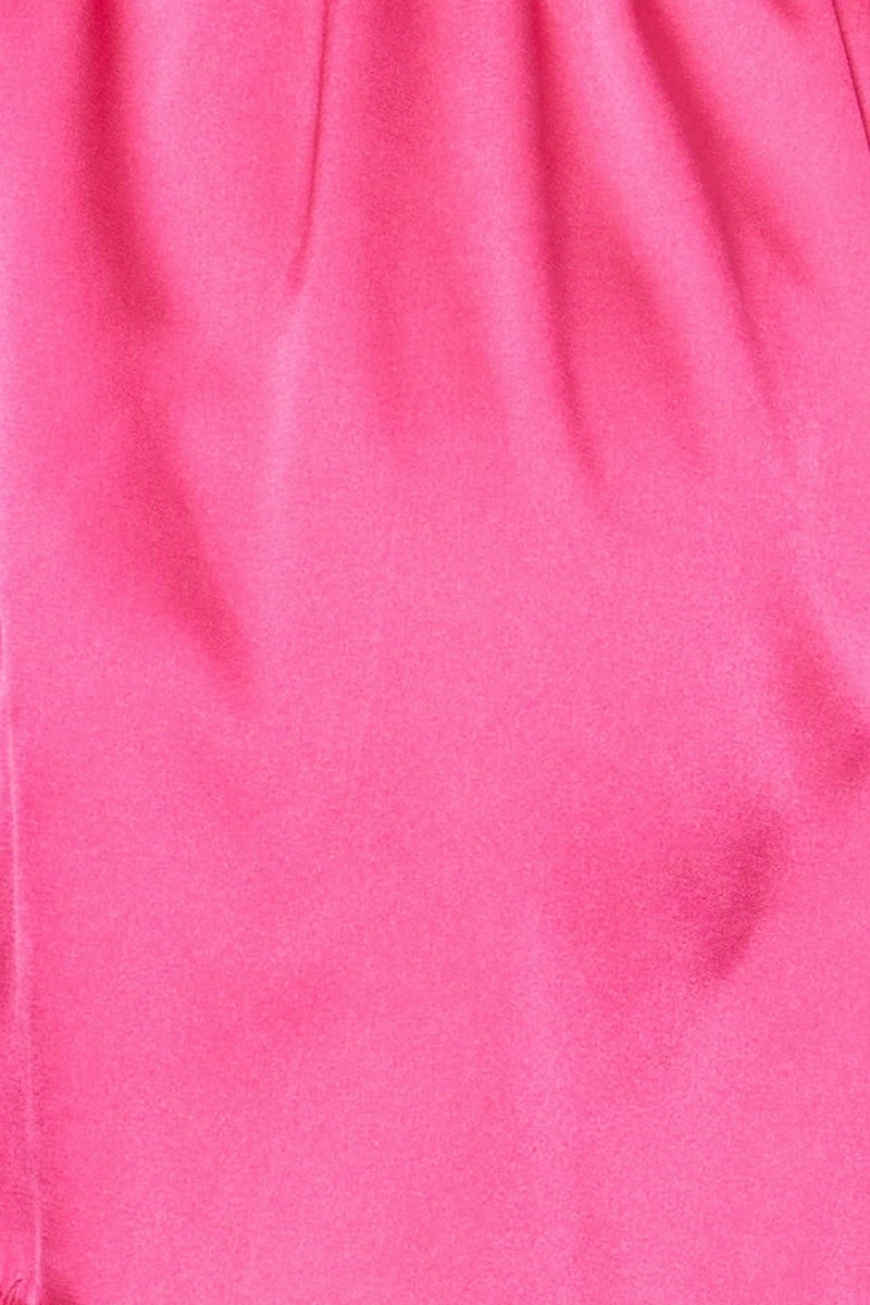 Pink Bralette Pyjamas Set Satin