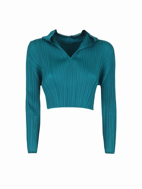Pleats Please By Issey Miyake Cropped Hooded Top