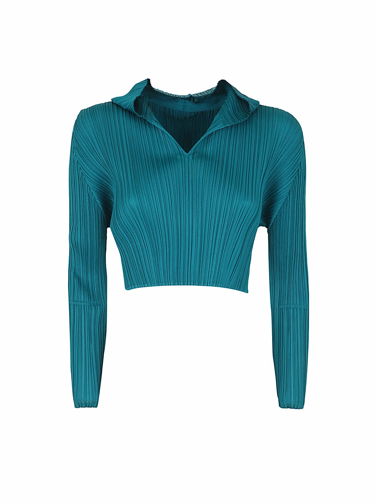 Pleats Please By Issey Miyake Cropped Hooded Top