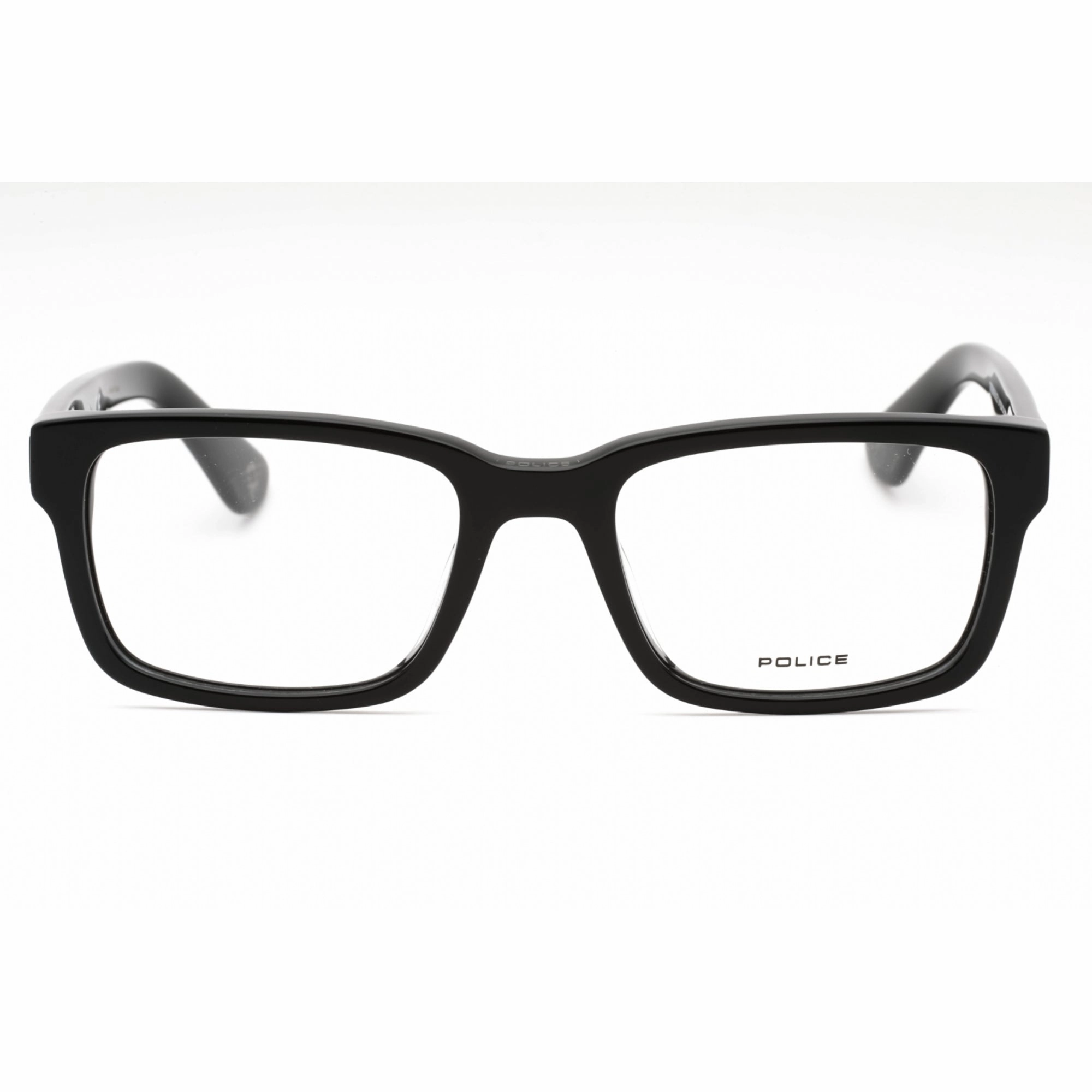 Police Men's Eyeglasses - Black Acetate Rectangular Full Rim Shape Frame | VPLE36 0700