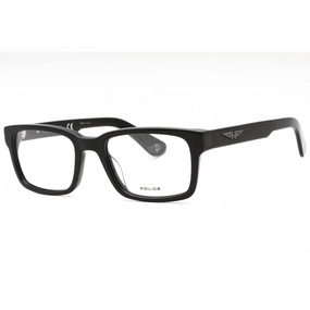 Police Men's Eyeglasses - Black Acetate Rectangular Full Rim Shape Frame | VPLE36 0700