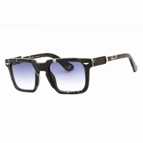 Police Men's Sunglasses - Black Marbled Acetate Square Full Rim Frame | SPLL88M 0869