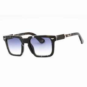 Police Men's Sunglasses - Black Marbled Acetate Square Full Rim Frame | SPLL88M 0869