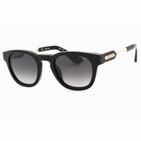 Police Men's Sunglasses - Shiny Black Acetate Round Full Rim Frame | SPLF70M 0700