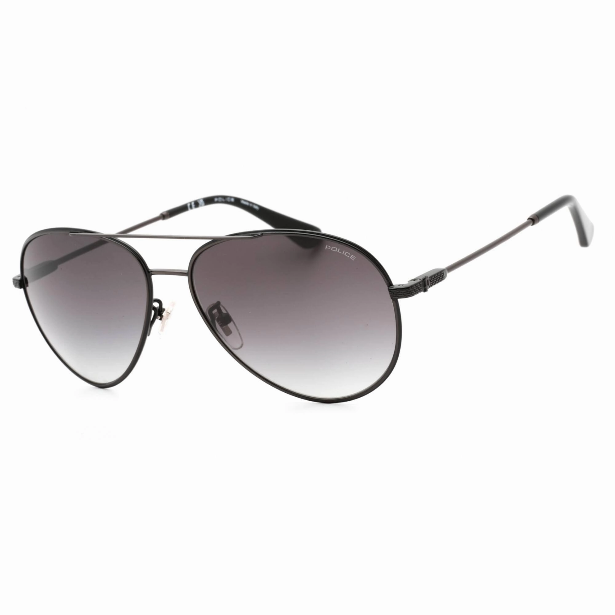 Police Men's Sunglasses - Shiny Gunmetal W/Shiny Black Parts Full Rim | SPLL11M 0K59