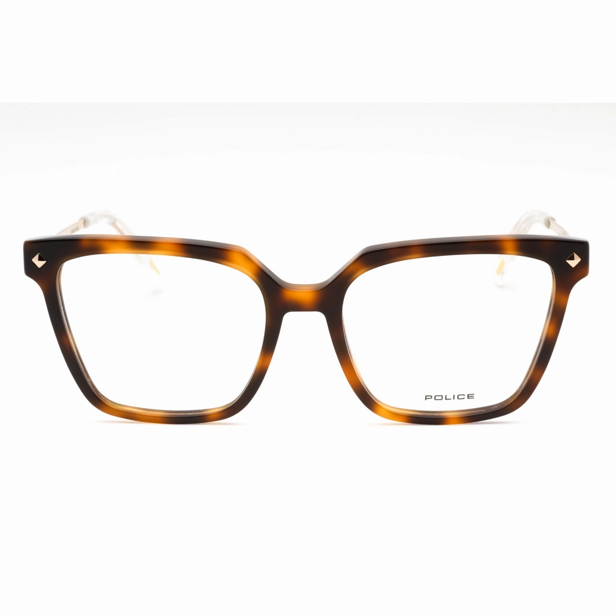 Police Women's Eyeglasses - Light Tortoise Plastic Cat Eye Full Rim | VPLD26 09AJ