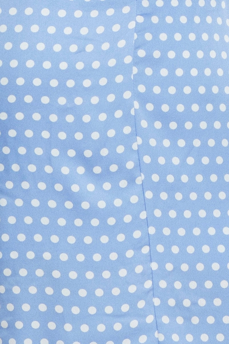 Polka Dot Midi Dress Sleeveless Evening