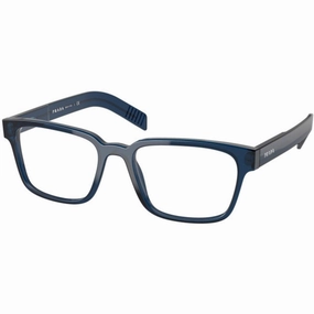 Prada Men's Eyeglasses - Blue Plastic Frame Demo Lens | PRADA 0PR 15WVF 08Q1O153