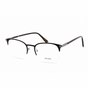 Prada Men's Eyeglasses - Matte Brown Metal Rectangular Shape Frame | 0PR 57YV 02Q1O1