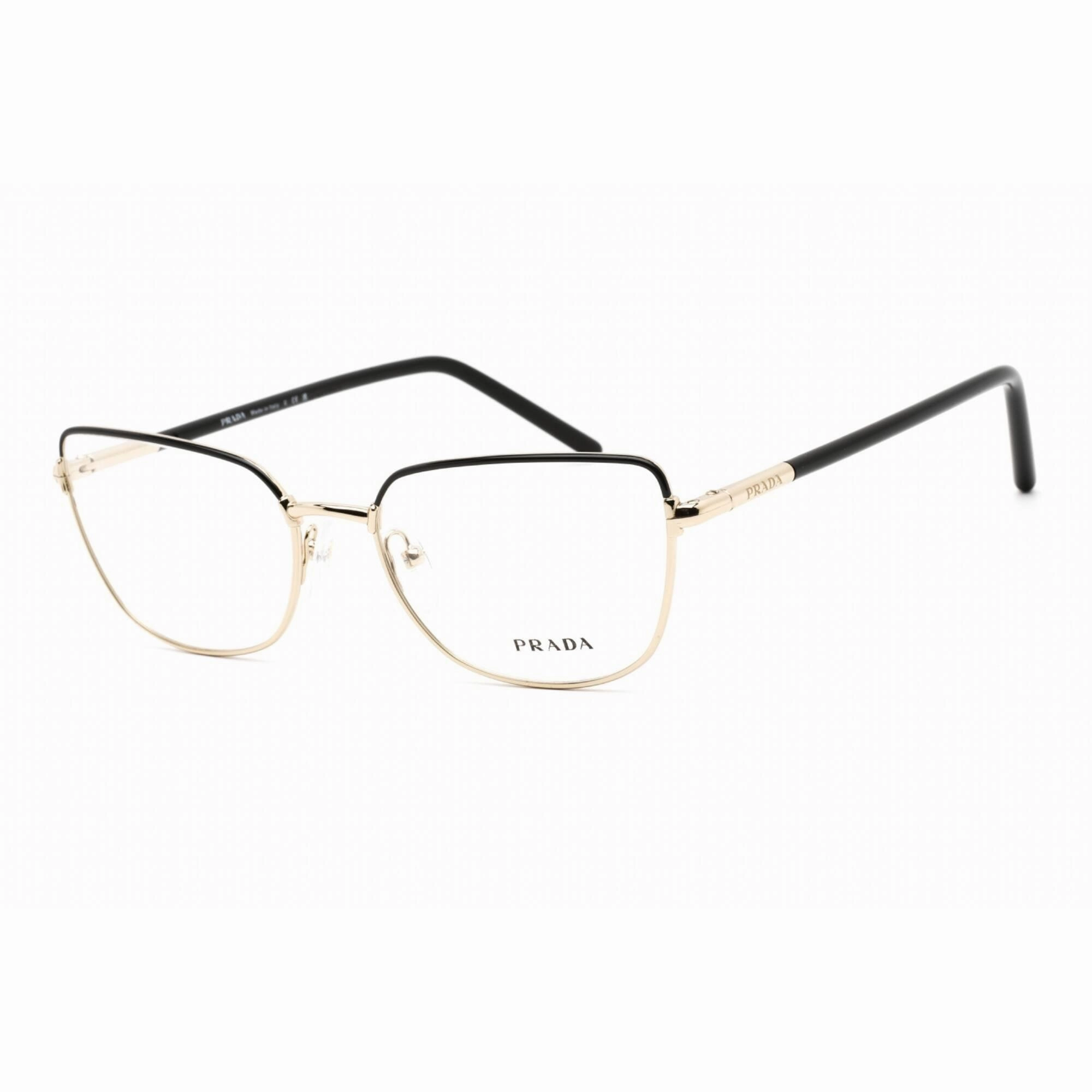 Prada Women's Eyeglasses - Clear Lens Pale Gold Metal Cat Eye Frame | 0PR 59YV AAV1O1